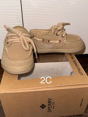 Sperry Kids Tan Boat Moccasins